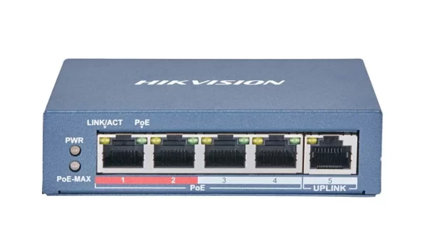 Hıkvısıon Ds 3E0105P E/M B 4 Port Poe 1 Port Uplınk 10/100 Swıtch